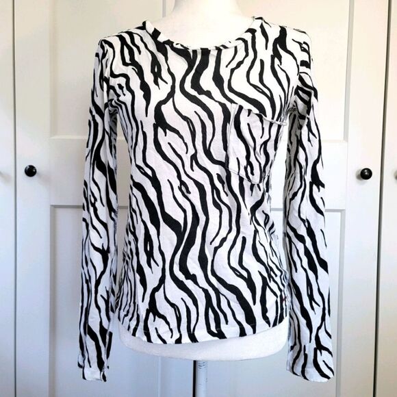 n:PHILANTHROPY zebra print long sleeve top - Picture 1 of 10